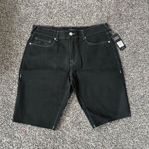 True Religion Black Denim Shorts